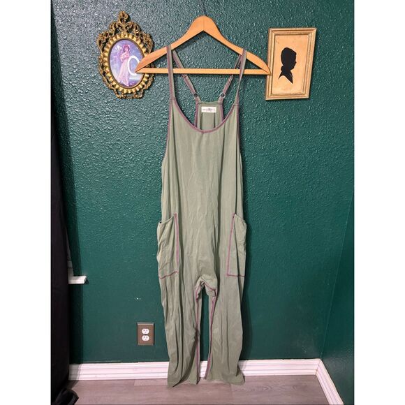 Natural Life lucy jumpsuit in bay green Large Bohemian boho festival hippie - Picture 2 of 5